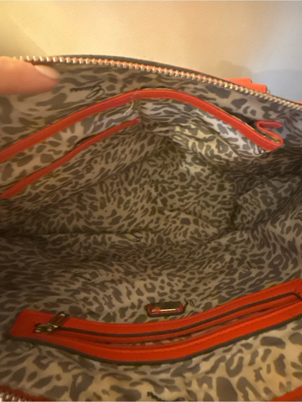 GUESS Coral-Red Laser Cut Tote